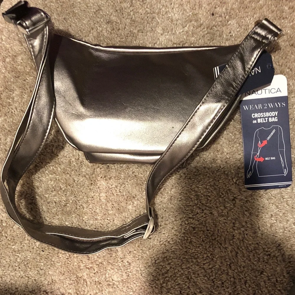 Nautica Metallic Bronze Crossbody Belt Bag